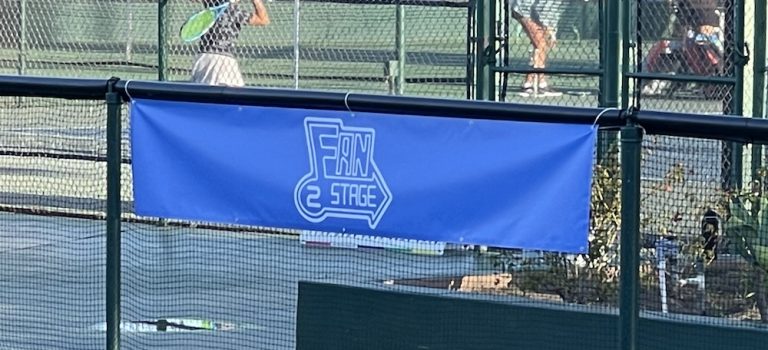 Fan2Stage Logo on Pickle ball court